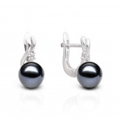 Cercei perle naturale negre din argint cu tortita DiAmanti SK17427EL-B-G